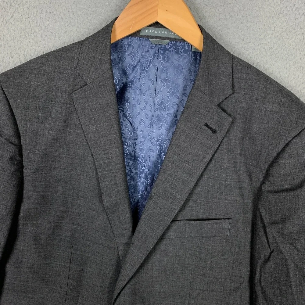 Indochino Blazer Mens Custom 42R Gray‎ Stretch Wool Blend Newbury 56 Suit Jacket